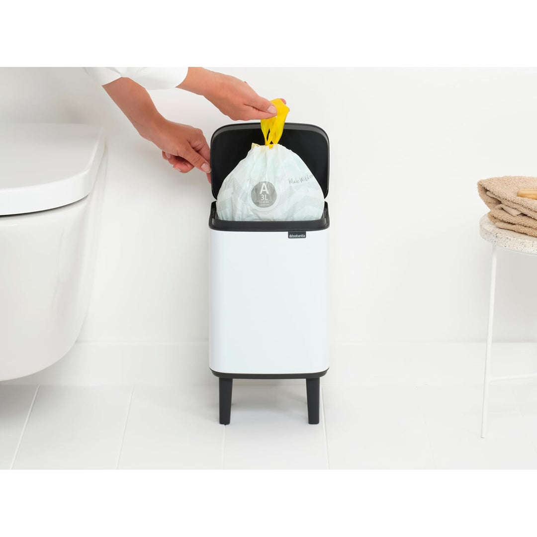 Brabantia - Mülleimer Bo Hi 4L mit Soft-Close-Deckel, herausnehmbarem Inneneimer und Transportgriff
