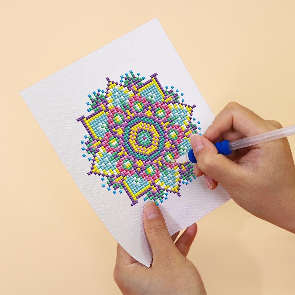 Figured'Art Mini Serie Diamond Painting Erwachsene - Mandala Kunst - Premium-Box mit 12 Stück 15x18