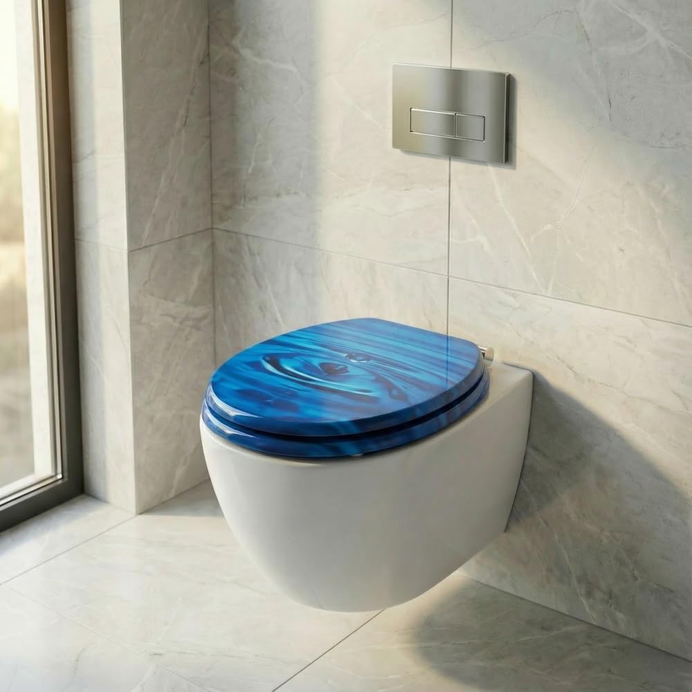 SINOBATH WC Sitz Mit Absenkautomatik,Hochwertige Und Stabile Antibakterieller Toiletten, MDF Holzker