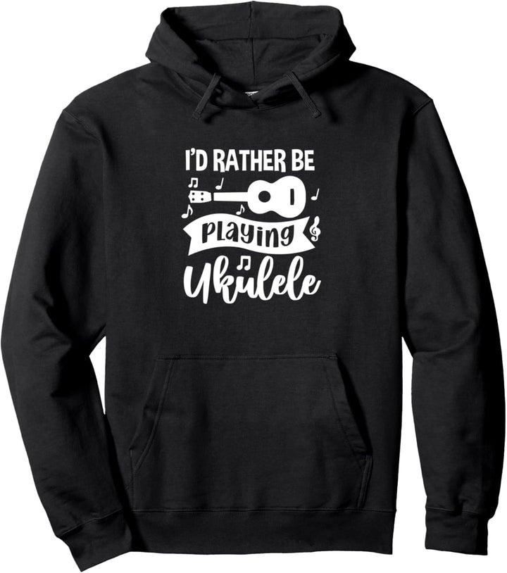 Ukulele spielen Ironie Musiker Zitat Gitarre Pullover Hoodie