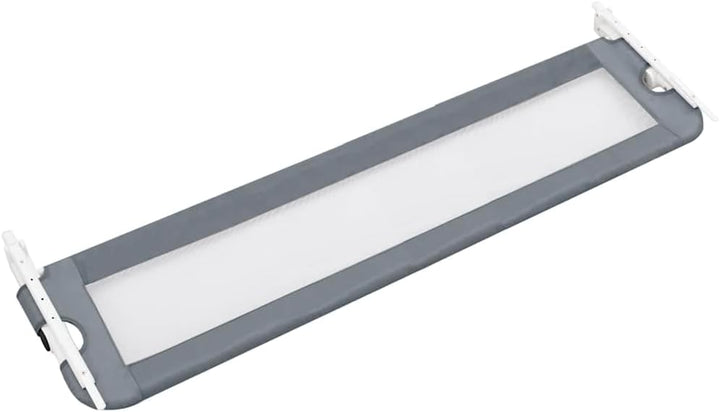 Kleinkind Bettschutzgitter Grau 120x42 cm Polyester klappbar höhenverstellbar atmungsaktiv Schutzgit