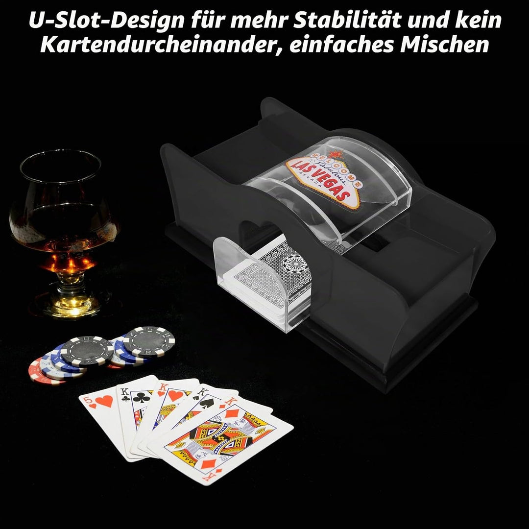 kartenmischmaschine manuell 1-2 decks, mischmaschine karten, kartenmischer mit Kurbel, karten mischg