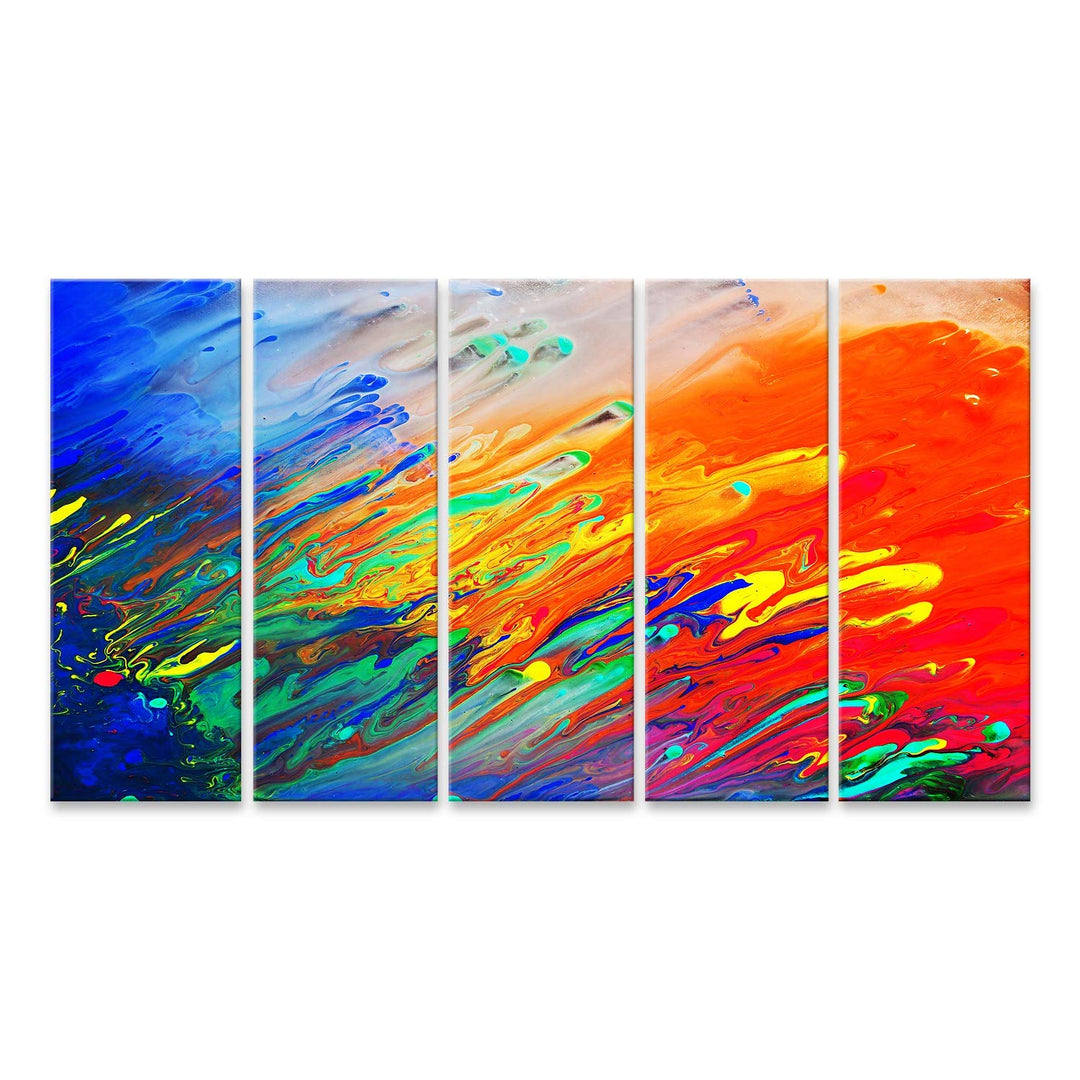 islandburner Bild auf Leinwand Bunt Abstrakt Acryl Farben Fliessen Hintergrund Bilder Wandbilder Pos