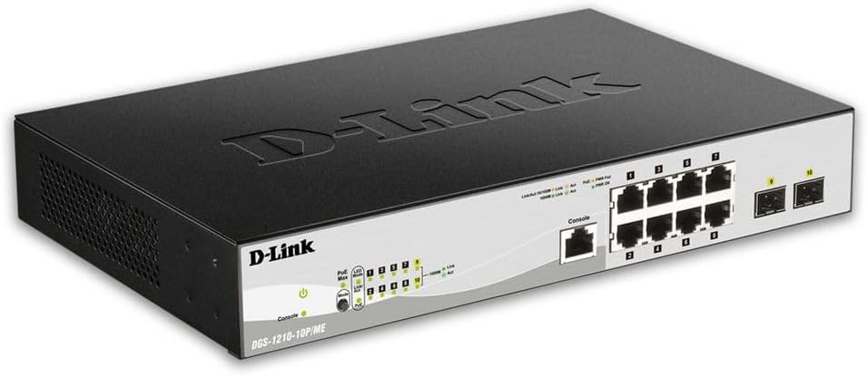 D-Link 10/100/1000BASE-T PoE + 2 1G SFP-Anschlüsse L2 Management Switch