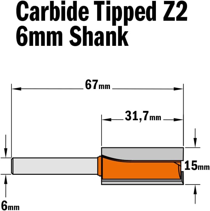 CMT Orange Tools 712.150.11 - gerade Fräser hm s 6 d 15 x 30