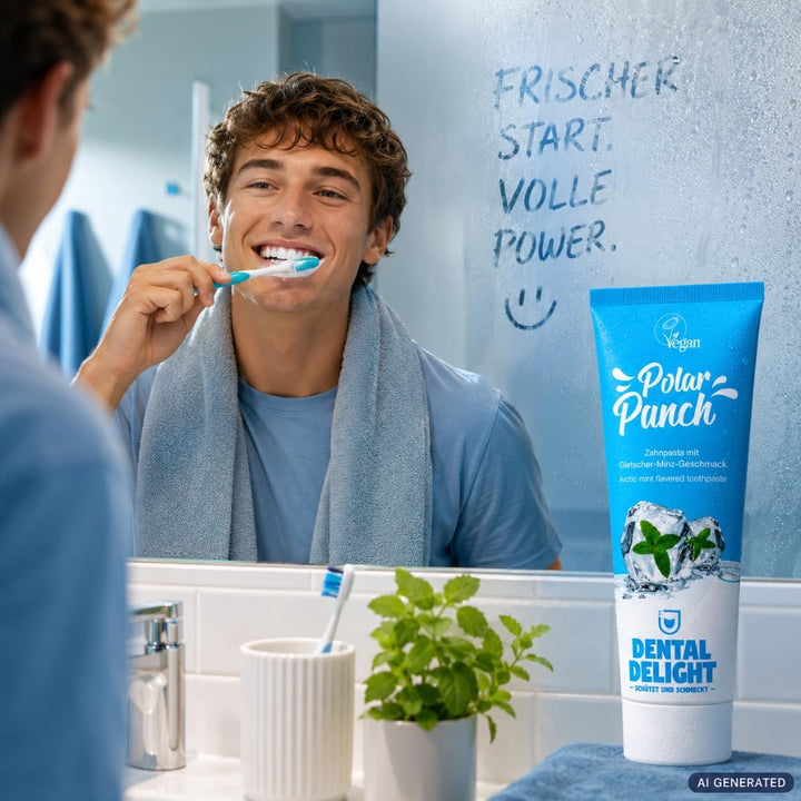 DENTAL DELIGHT Polar Punch Zahnpasta, Vegane Zahnpasta mit Geschmack, Zahncreme (Minze, 12er Pack)