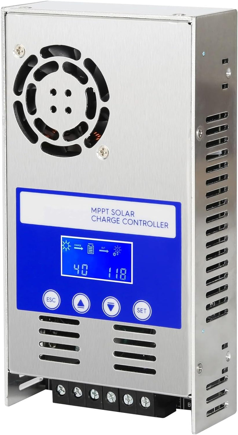 BuyWeek 60A MPPT Solarladeregler, Solar Laderegler 12V/24V/36V/48V Auto Identifizieren Laderegler mi