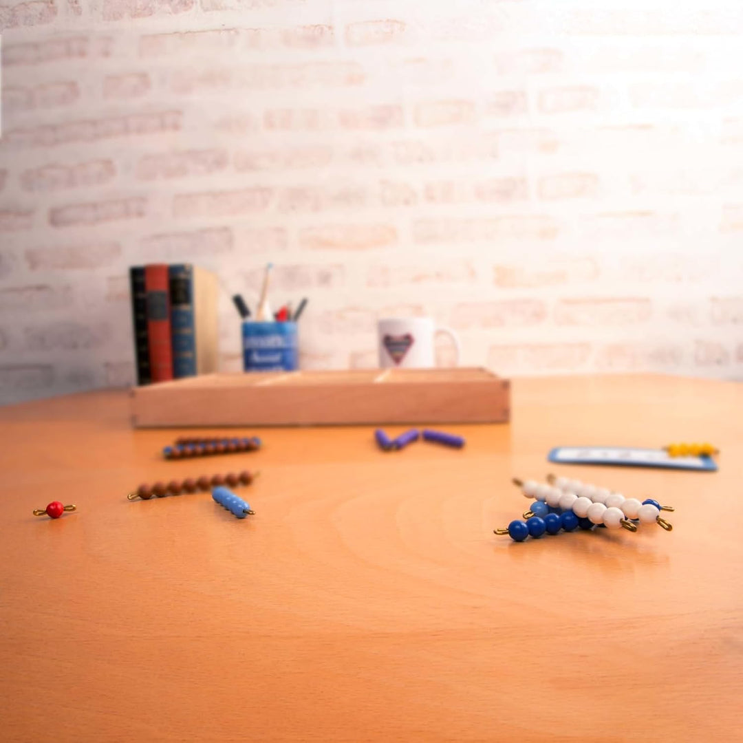 MontiPlu – Farbiges Montessori-Perlenmaterial zum Üben vieler Rechenaufgaben: ideal für Schule, Nach