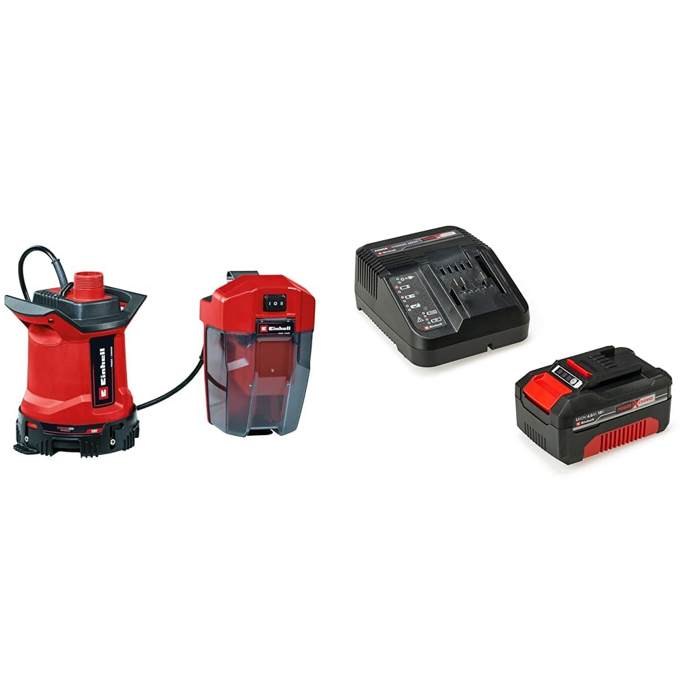 Einhell Akku-Schmutzwasserpumpe GE-DP 18/25 LL Li Power X-Change (18 V, 7.000 L/h Fördermenge, flach