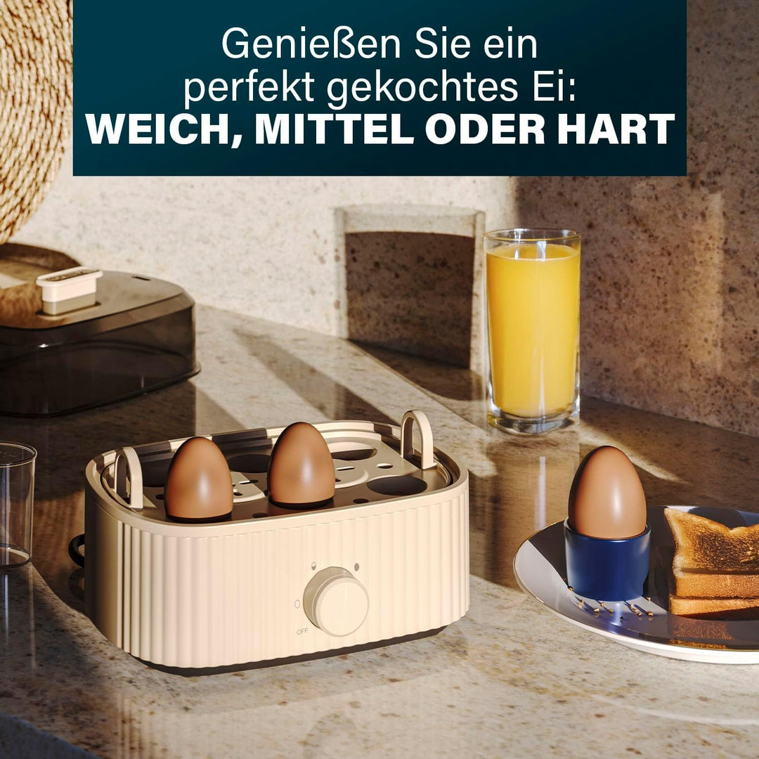 Princess Eierkocher, 6 Eier Kapazität, 300W, Messbecher für Weich/Mittel/Hart, Abschaltautomatik, BP