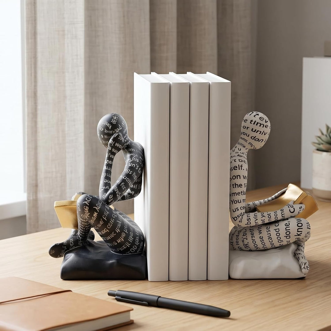 Dekorative Buchstützen für Schwere Bücher, Harzig Leser Skulptur Bücherstütze für Regale Deko, Büche