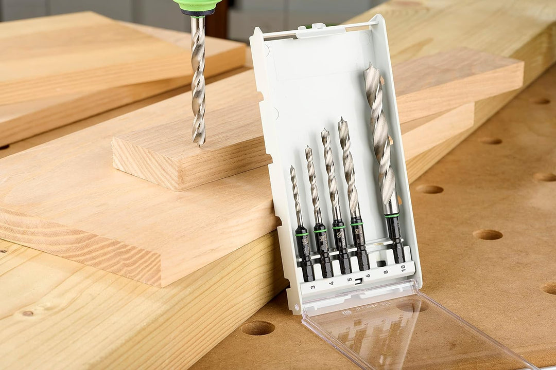 Festool Bohrerkassette BKS SYS3 D3-10 CE/W (mit Holzspiralbohrer mit Zentrierspitze)