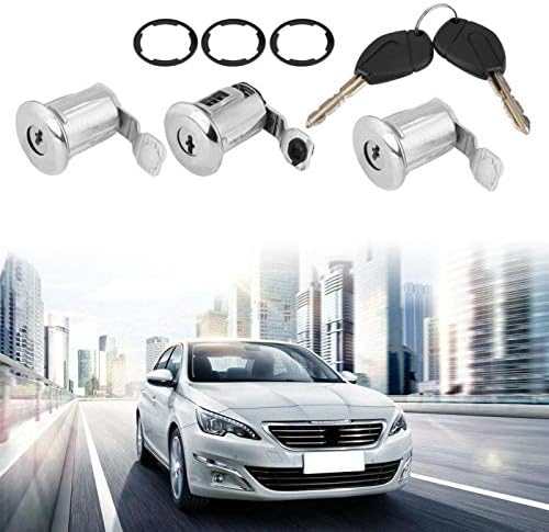 252522 Autotürschloss Barrel Set mit Schlüssel Ersatz für Peugeot Partner Citroen Berlingo Xsara(#1)