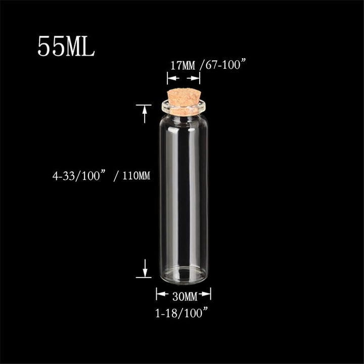 Jarvials Mini süsse leere Glasflasche mit Korkenstopper，Das Volumen der Glasflaschen beträgt 55 ml.