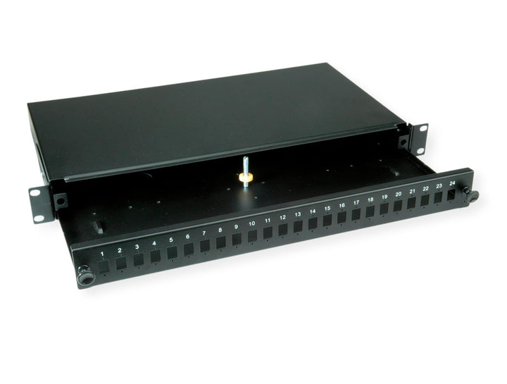 VALUE 19"-Spleissbox leer 1 HE, ausziehbar, 24x SC SX/LC DX