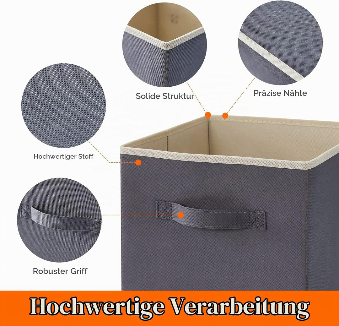 Lifewit 6 Stück Aufbewahrungsbox aus Stoff, Faltbar Aufbewahrungswürfel Kallax Boxen Aufbewahrung au