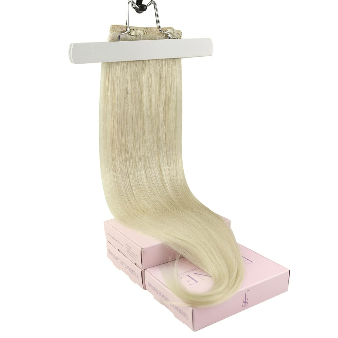 Clip in Extensions Echthaar Blond 40cm 135g 7 Stücke Dick Haare Extension Clip in Echthaar Remy Haar