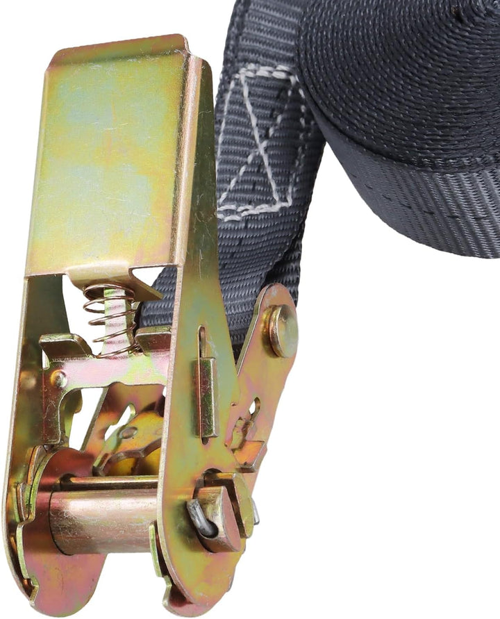 6 Stück 6m Spanngurte mit Ratsche Schwarz, 25mm breite Zurrgurte Ratschengurt, Befestigungsgurt mit