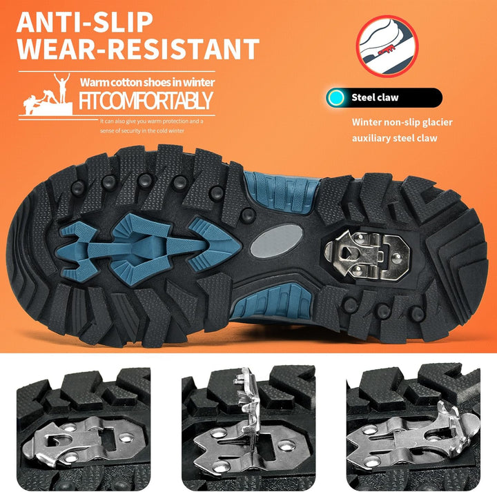 ASHION Jungen Winterschuhe Kinder Schneestiefel gefüttert und wasserdicht – rutschfeste Outdoor Wand