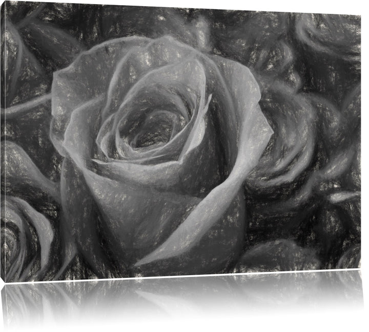 Pixxprint Romantische Rosen als Leinwandbild/Grösse: 100x70 cm/Wandbild/Kunstdruck/fertig bespannt,