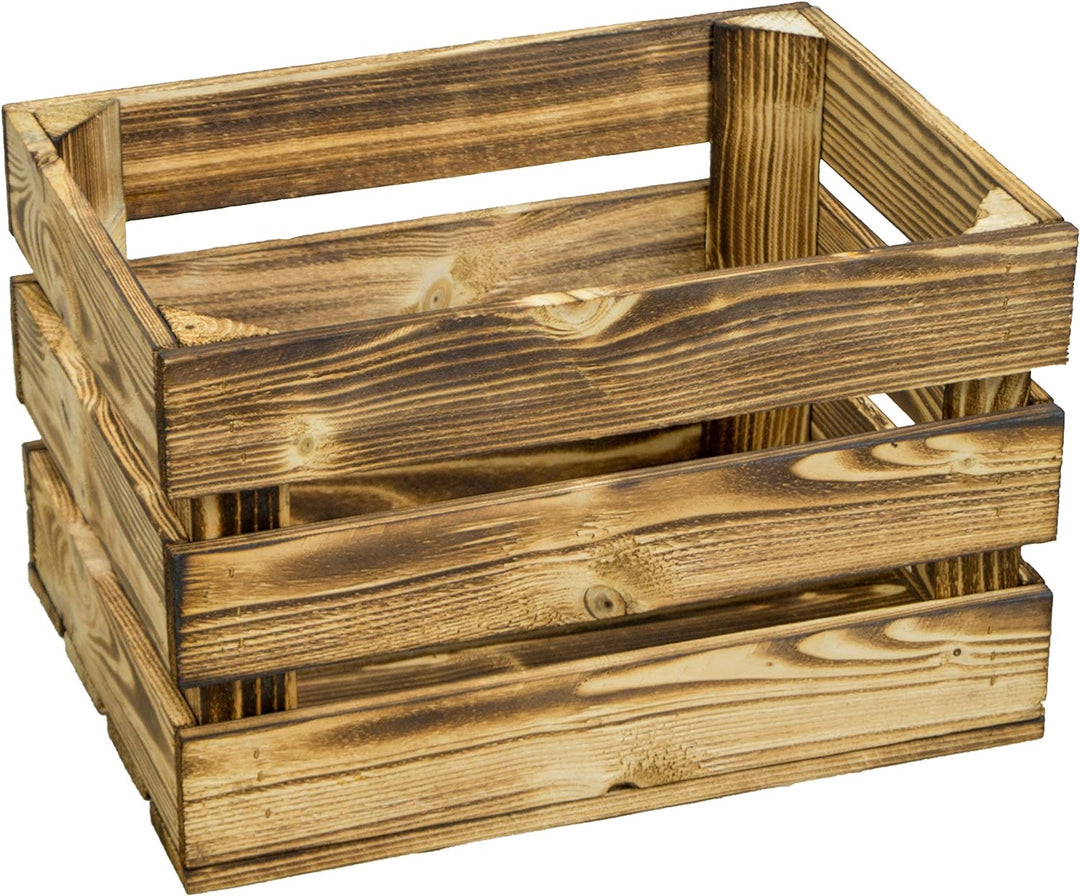 Vintage Kisten geflammt 50x40x29cm / 40x30x25cm Deko & Möbelkisten Wohnwand Obstkisten Weinkisten Op