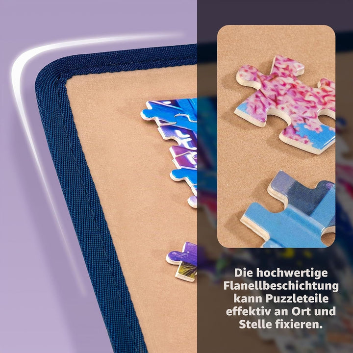 Tektalk faltbares Puzzle Board mit 6 Sortierschalen, tragbare Puzzlematte mit transparenter wasserdi