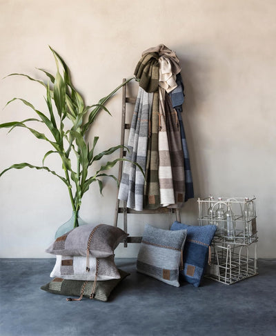 Knit Factory - Roxx Dekokissen - Sofakissen - Kissenhülle mit Kissenfüllung - Kissen 50x50 - Beige/S