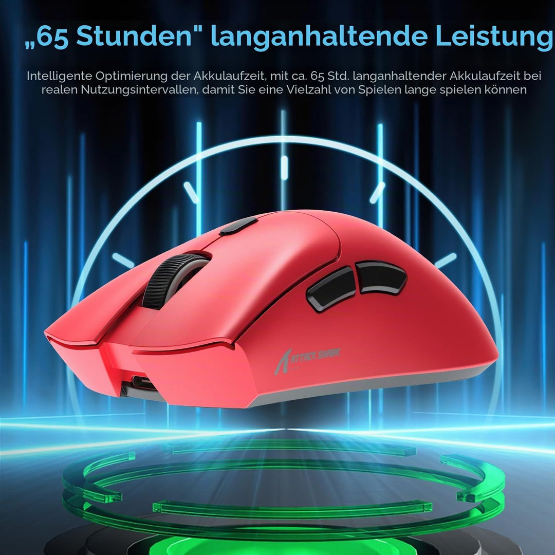 ATTACK SHARK R1 59g Superlight Maus, PixArt PAW3311 Gaming-Sensor, BT/2,4G kabellose/kabelgebundene