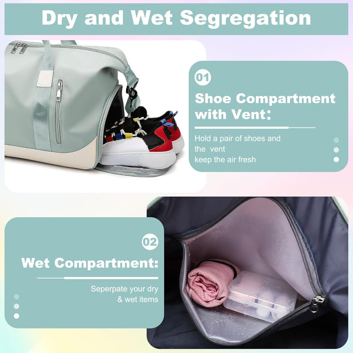 Tokeya Sporttasche 40L Reisetasche für Damen Herren mit Schuhfach Nassfach, Gross Fitnesstasche Falt