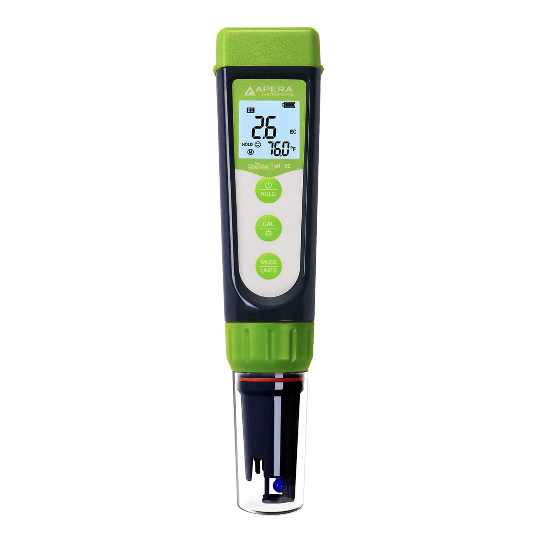 Apera GroStar GS4 pH/EC-Taschenmessgerät-Set (Gen II) für pH-/EC-/500ppm-/700ppm-Messungen in der Pf