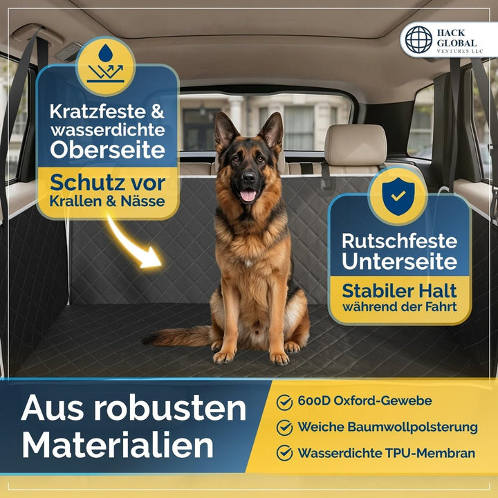 Autoschondecke Hund Rückbank teilbar – Wasserdicht, rutschfest mit Sichtfenster | Für SUV &amp; PKW