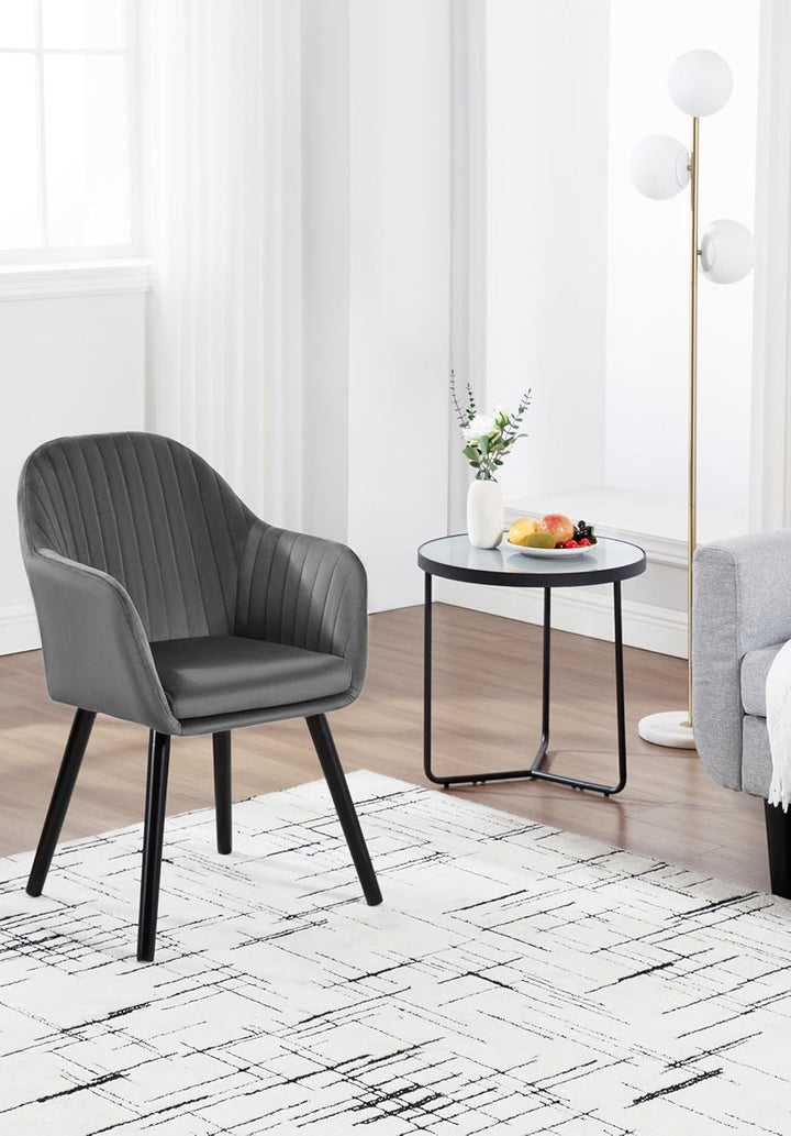 WOLTU Esszimmerstühle 2er Set, für Schlafzimmer Küche Wohnzimmer, Küchenstühle gepolstert mit Armleh