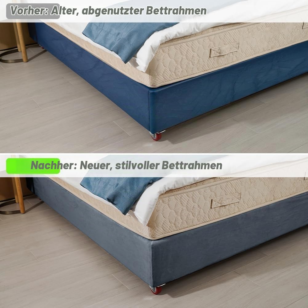 DUJUIKE Diwan Bettgestell Bettrock, Bettrahmenbezug aus Samt, vollständig elastisch um die Basis Ihr
