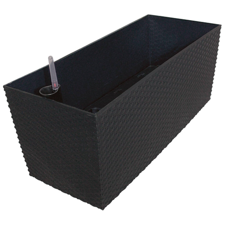 Kunststoff Blumenkasten Rato Case L 60 cm anthrazit mit Wasserspeicher + Überlauf