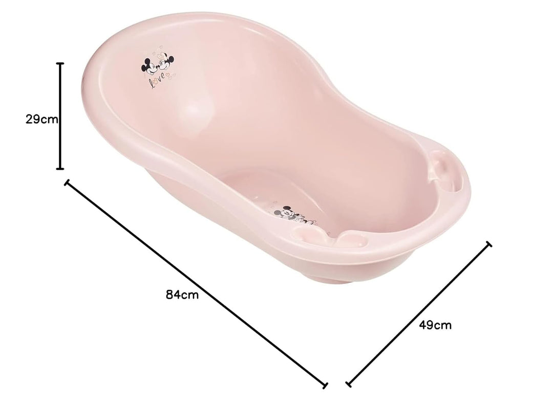keeeper Minnie Ergonomische Babywanne mit Stöpsel, Ab 0 bis ca. 12 Monate, 84 cm, Maria, Nordic Pink