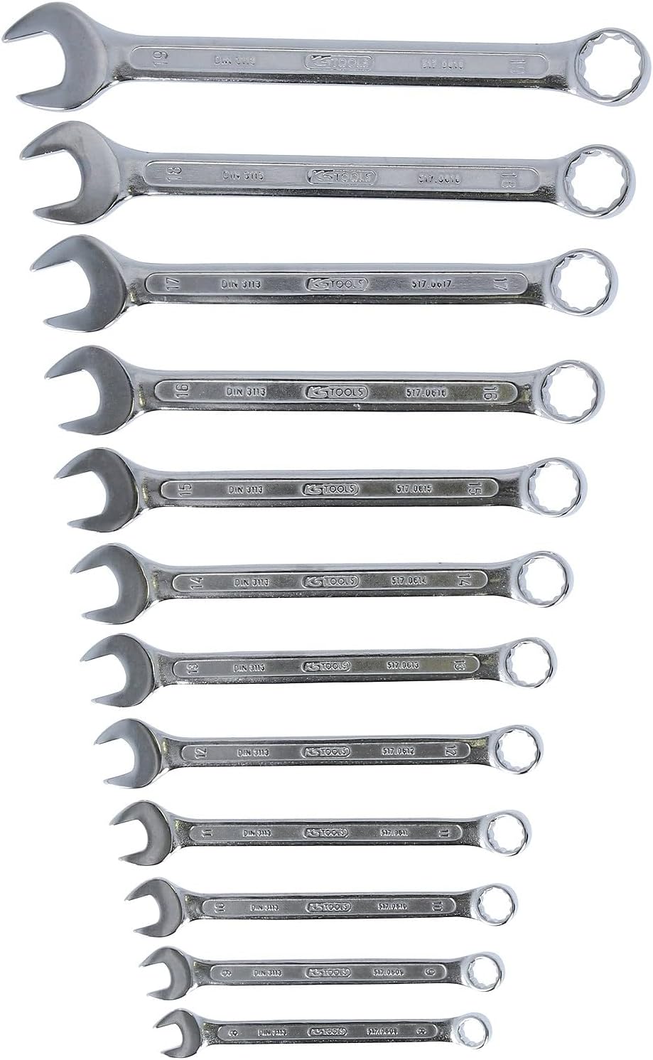 KS Tools 517.0052 CLASSIC Ringmaulschlüssel-Satz, abgewinkelt, 12-tlg. 8-19mm