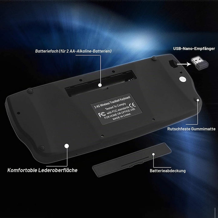 E30 2,4 GHz Kabellose Tastatur mit Trackball Maus Scrollrad Fernbedienung für Android TV Box Smart T