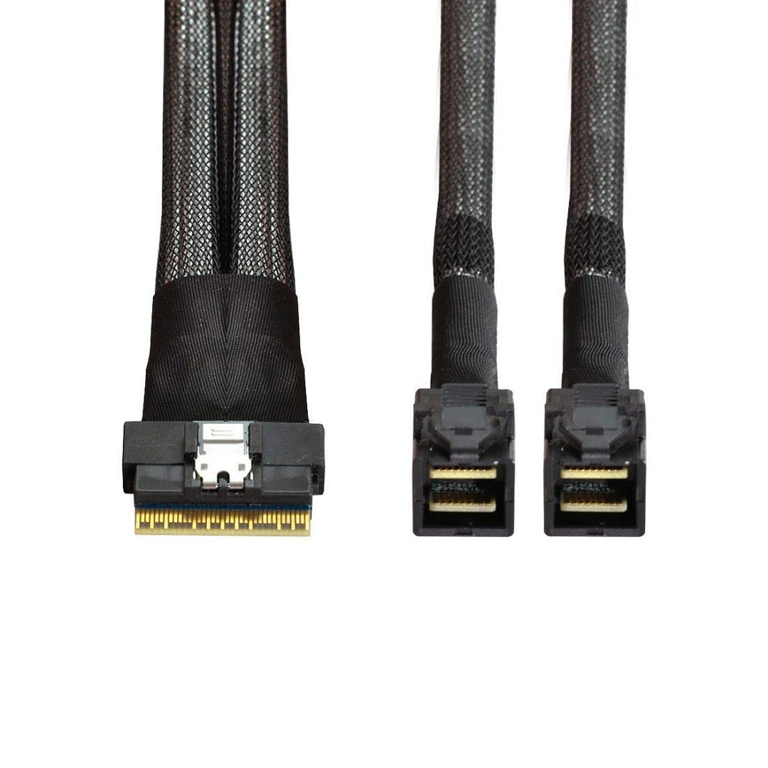 ChenYang CY SFF-8654 8i 74Pin PCI-E Ultraport Slimline SAS Slim 4.0 zu Dual SFF-8643 4i Mini SAS HD