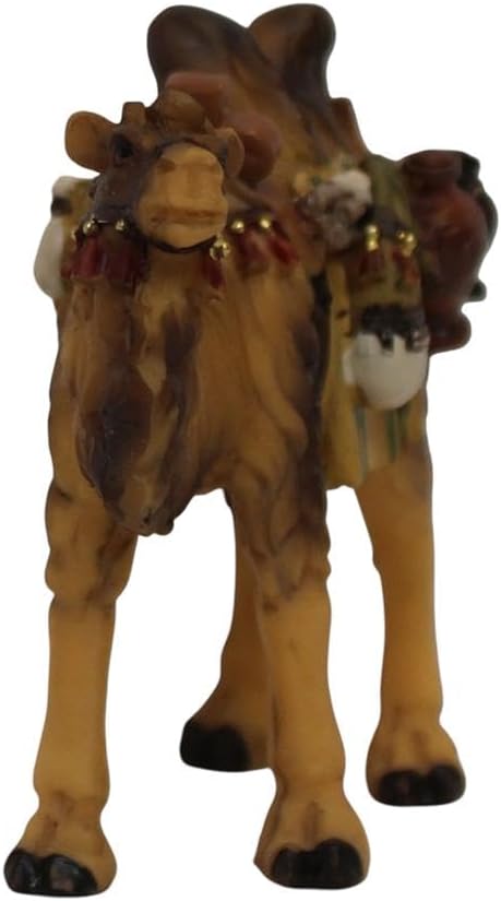 ZICOM Krippenfigur Miniaturfigur Kamel mit Gepäck Höhe 7cm handbemalt Polyresin, Modellbau Puppenhau