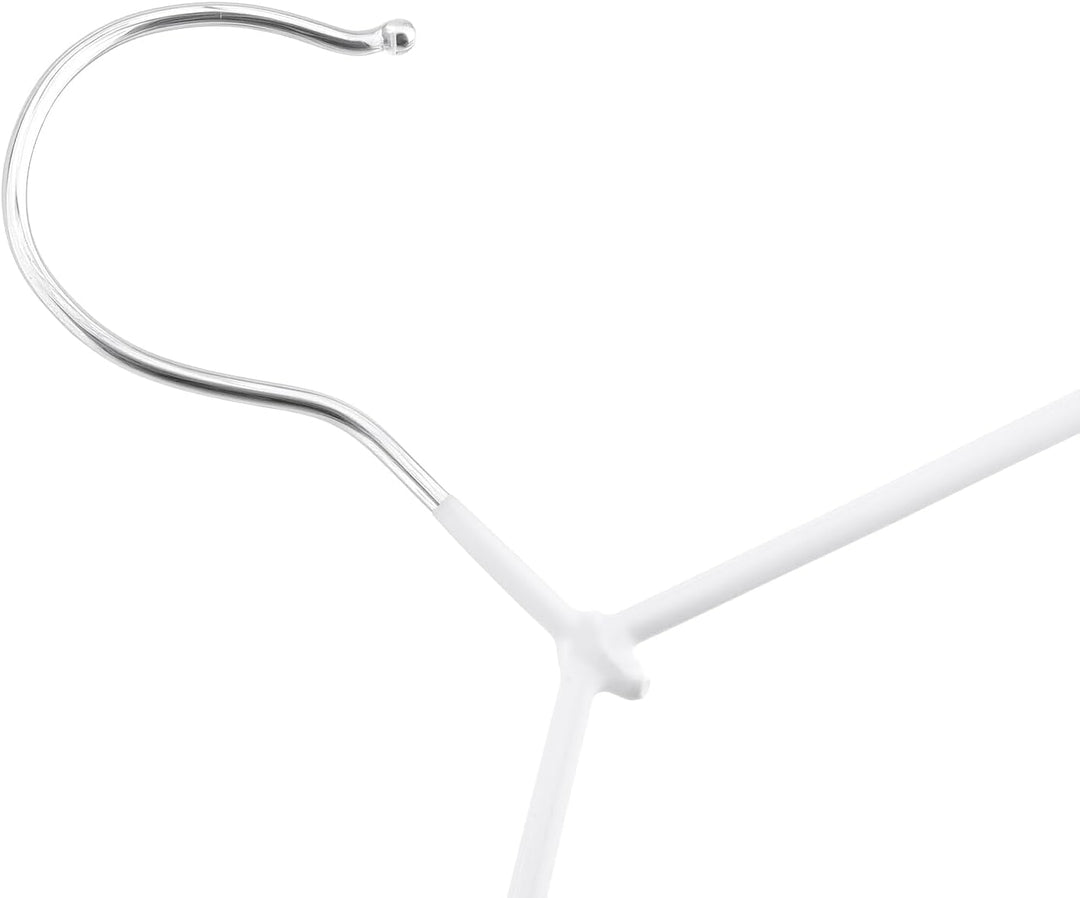 60 Stück Metall Kleiderbügel Weiss 40 cm, Kunststoff ummantelt Drahtbügel Kleiderbügel Platzsparend,