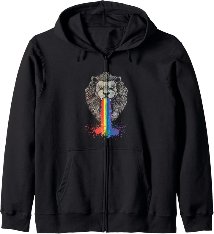 Lion puking rainbows casual trendy graphic for women Kapuzenjacke