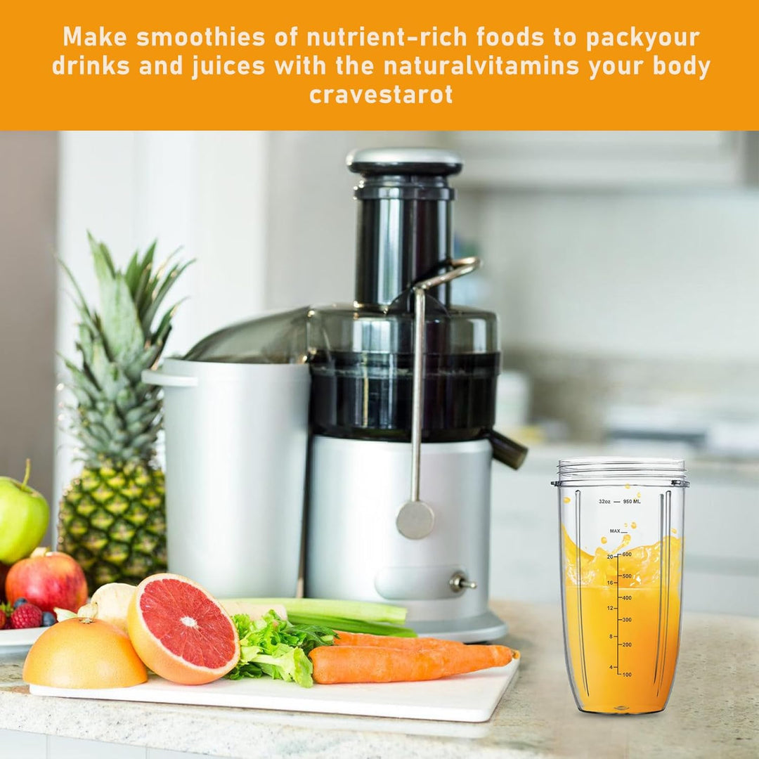 2 Stück Entsafter Ersatzbecher, 32oz Becher Kompatibel Für Nutribullet, 950ml Ersatzteil Entsafter-Z
