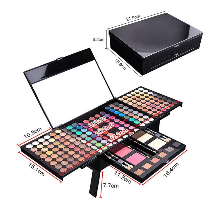 Schminkkoffer Multifunktions Schmink Kosmetik Make-up Set mit Lidschatten, Blush Rouge, Pressed Powd