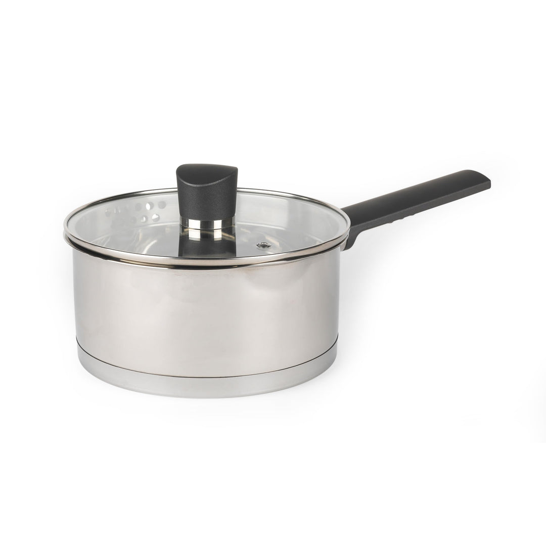 Russell Hobbs RH01163EU Excellence 18cm stieltopf mit deckel, 2L Kochtopf stieltopf mit Glasdeckel,