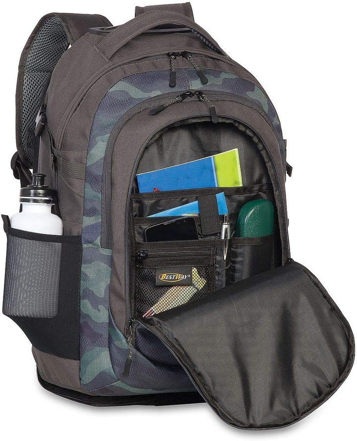 Fabrizio Bestway 2 Rad Rucksack Trolley Schultrolley Backpack Schulranzen mit Rollen, Farbe:Schwarz/