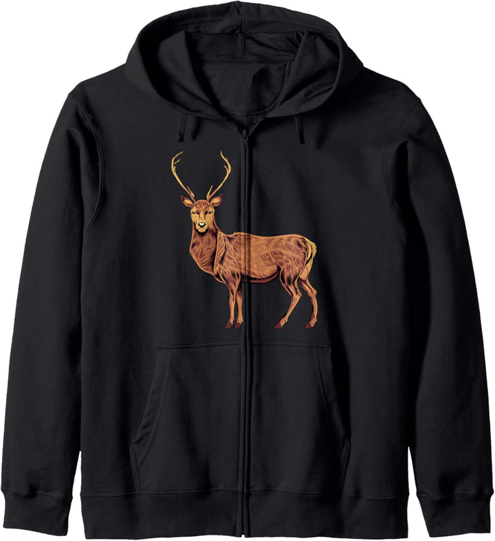 Zeichnung eines Hirsch Kapuzenjacke