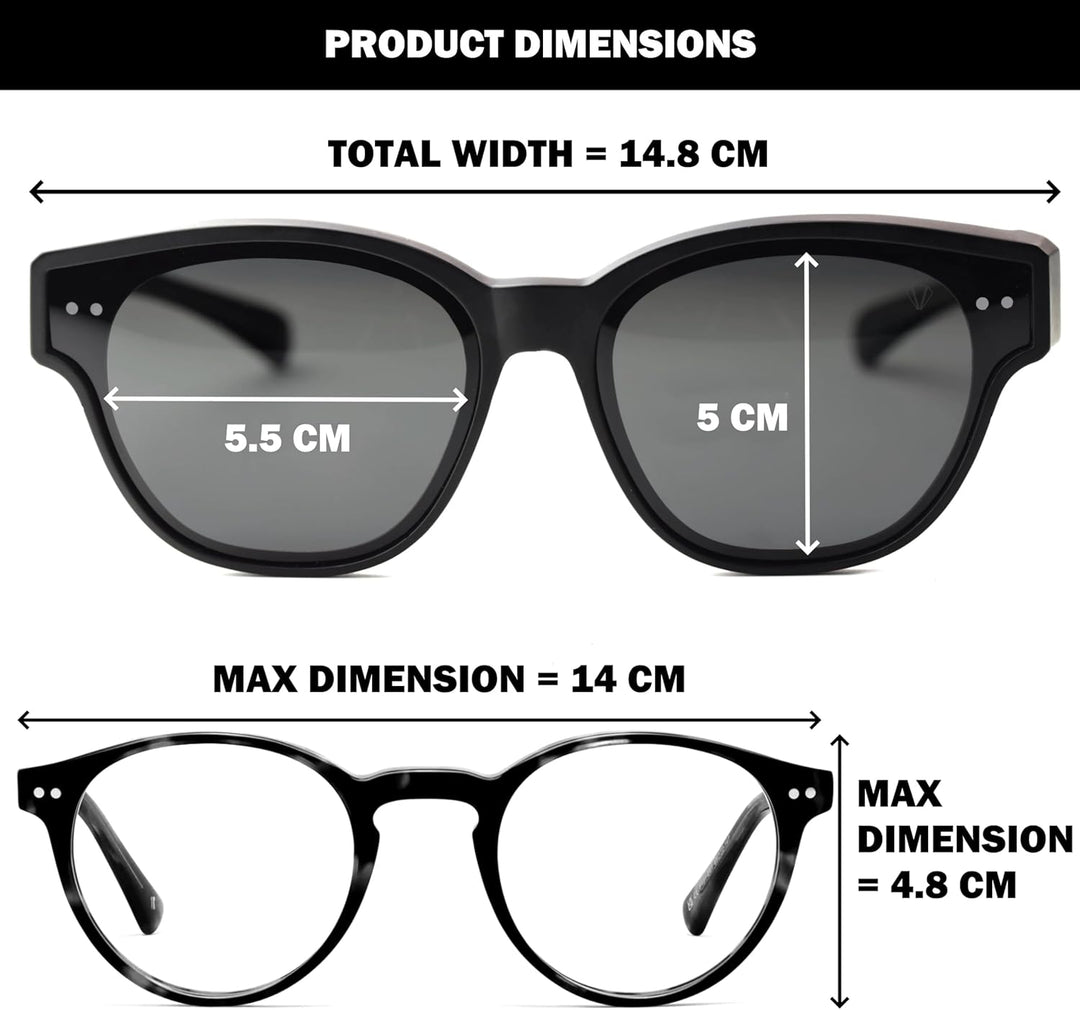 CREYESTAL Polarisiert Überzieh Sonnenbrille mit Antireflex, Überbrille Sonnenbrille für Brillenträge