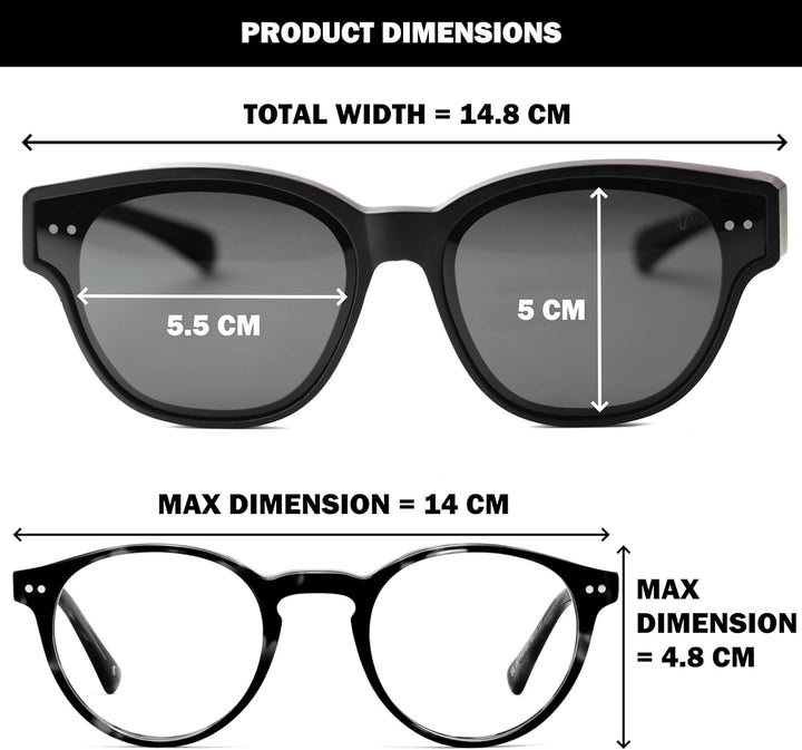 CREYESTAL Polarisiert Überzieh Sonnenbrille mit Antireflex, Überbrille Sonnenbrille für Brillenträge