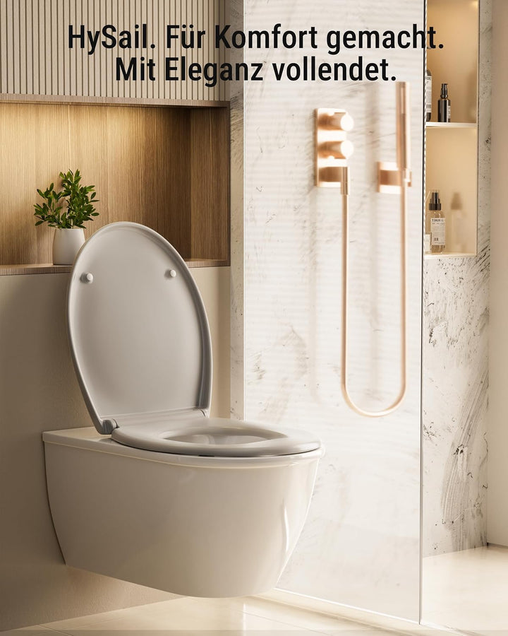 HySail Hochwertiger Toilettendeckel mit Absenkautomatik, Schnellverschluss und Hygienischer Oberfläc