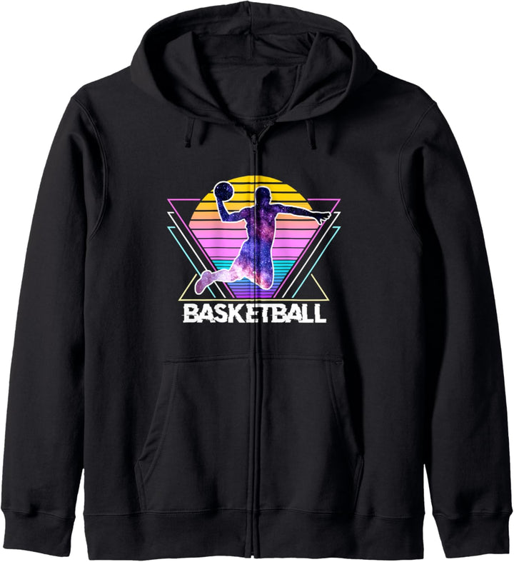 Basketball Sport Retro Vintage Vaporwave 90er Jahre Kapuzenjacke